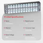 GAGIRA 6 Sets Terminals Block Strips, 6Pcs 25A 600V 12 Positions Screw Terminal Block + 12Pcs Insulated Terminals Barrier Strip + 70Pcs Wire Connector + Screwdriver