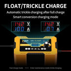 12V Automatic Car Battery Charger, 0-10A Arbitrarily Adjustable Smart Trickle Charger, Auto Desulfator with Battery Repair, Battery Maintainer with Winter Mode for AGM, Gel, Deep Cycle, Lead-Acid