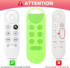 2PC Cover-Case-for-Chromecast-Google-TV-Remote, Glow-in-The-Dark Silicone Sleeve Skin for Google Chromecast 4K/HD (Green + Blue)