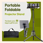 ORWOD Projector Stand Laptop Tripod - Portable Tripod Adjustable Height 20 to 60 Inch, Projector Stand with Gooseneck Phone Holder ＆ Mouse Tray, Laptop Floor Stand for Podium, Studio, DJ Racks