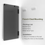 48x32 Inch Silver Bathroom Mirror for Wall, Silver Metal Framed Mirror, Rounded Rectangle Mirror, Beveled Border, Anti-Rust, Shatterproof (Horizontal/Vertical)