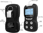 XLA Alert Portable Gas Detector, Gas Clip 4 Gas Monitor Meter Tester Analyzer, Rechargeable LCD Display Sound Light Shock Air Quality Tester, 2 Year Detector…