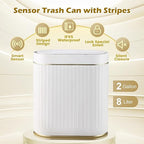 Bathroom Trash Can with Lid Automatic 2 Gallon Motion Sensor Garbage Bin, 7.5 Liter Smart Trash Bin Bathroom Decor, Plastic Garbage Can, Narrow Trash Can for Bedroom, Office, Living Room
