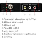 HDSUNWSTD HD 3G SDI to AV CVBS Video Converter Support 1080P L/R Audio Output SD-SDI HD-SDI Signal for TV