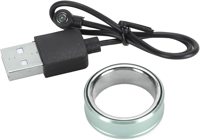 FOSA Smart Health Ring, NFC Sleep Monitor with Temperature Tracking, Step Counter, IP68 for Video Scrolling, Book Page Flipping (Green)