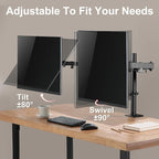 Dual Monitor Desk Mount Easily Set Up，Fully Adjustable Monitor Mount for 2 Monitors Up to 32 Inch,Heavy Duty Dual Monitor Stand Holds up to 22 LBS