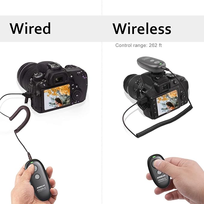 Camera Remote Control Wireless Shutter for Canon EOS RP, R6, ROS RP, Rebel T6, T7, T5, T3, SL2, 5D Mark II, 5d Mark iii, 5d Mark iv, 6D Mark II, 7d Mark ii, 7D Series, 5D Series; for Fujifilm X-T3