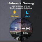 Timethink 12'' Airplane Digital Wall Clock Large Display, Aviation Electric Wall Clock Smart Dimming, Temperature, Humidity, 12/24hr, Date, USB Powered for Office Bedroom Pilot Aviator Retirement Gift