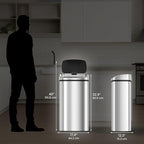 iTouchless 91 Liter / 24 Gallon Sensor 2.0 Kitchen Trash Can with Lid, Commercial Grade Automatic Stainless Steel Touchless Recycle Bin, AbsorbX Odor Filter, for Home, Office, Restaurant, Lobby, Store