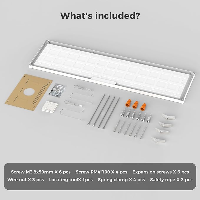 AIKVSXER 4 Pack 1x4 FT LED Flat Panel Light Surface Mount, with Wireless Switch & App Control, Night Mode, 50W 5500LM, 3000K/4000K/6500K, Ultra-Thin LED Light for Office Home,120-277V - White