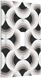 Bvtewkhz Black/White Art Marble 1 Gang Single Toggle Decorative Light Switch Covers Electrical Faceplate Switch Plates for Bathroom Kitchen Home