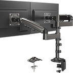 HUANUO 17-32 Inch Dual Monitor Stand, NITROGLIDE™ Dual Monitor Mount, Monitor Stand 2 Monitors, Ergonomic Adjustable Tilt/Swivel/Rotate, Weight Max 19.8 lbs, VESA 75/100mm