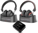 Avantree HT41899 Plus 2 - Dual Bluetooth Wireless Headphones for TV Watching with Transmitter & Charging Docks, aptX Adaptive & Low Latency Support, Compatible with Optical & 3.5mm AUX TVs