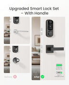 DESLOC B200 Fingerprint Smart Lock with 2 Lever Handles, Keyless Entry Front Door Lock Set, Electronic Keypad Deadbolt, App Control, Auto Lock, Long Battery Life, Secure Home Access