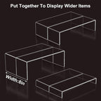 Blaithom Acrylic Display Riser Stand,6Pcs 12'' Length Tier Display Stands, Thickened to 0.2''(5mm) Acrylic Shelf Risers for Perfume Display,Risers for Buffet Table,Cupcake Stand,Pop Figurines,Tumbler,Food