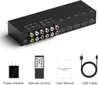 RuiPuo 8-Input to 1-HDMI-Output Converter (Consisting of 4 AV Inputs and 4 HDMI Inputs) Switchbetween Quick Different Sources(8 in-1 Out)