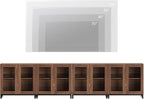 WAMPAT Modern TV Stand with Glass Doors for 120 inch TVs, 4 in 1 Entertainment Center Console with Adjustable Shelves and Metal Base for Living Room, Bedroom, Brown