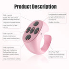 Fingertip Wireless Bluetooth Remote Control, 2026 New Bluetooth Ring Scroller Video Scrolling Ring Remote Control Page Turner (Black)
