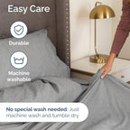 Full XL Bed Sheet Set - 4 Piece Extra Long Extended Full XL Sheets - Ultra-Soft, Breathable & Cooling - Fits 8” to 16" Mattress w/ Deep Pockets - 54" x 80" - Wrinkle & Fade Resistant - Heathered Grey