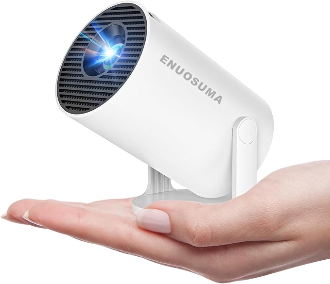 ENUOSUMA Super Mini Projector with WIFI 6 and Bluetooth, 4K 1080P Support Portable Projector, Built-in App, Android 11, 200 ANSI, Auto Keystone Correction, Video Projector for Laptop/PC/Smartphone