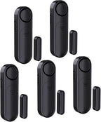 AKOYU 5-Pack Window Alarms for Home Security, 120dB Door and Window Open Sensor Chime for Kid Safety, Pool Safety, Sliding Door, DIY Protection, Easy Installation,Ideal for Home,Garage,Apartment,Black