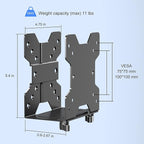 Pholiten Adjustable Thin Client Mini PC Mount Bracket,CPU VESA Under Desk and Monitor Arm Computer Holder