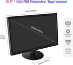 SKitphrati 18.5 Inch Touchscreen Monitor HD 1366x768, VESA Wall Mountable, 10-Points Computer Touch Screen PC Display with Type-B HDMI VGA Port, 75Hz Desktop Touch Display, Black