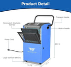 158 Pints Commercial Dehumidifier with Pump for Basements, Industrial Heavy Duty Commercial-grade Portable Dehumidifiers for Large Spaces Warehouse Grow Room, Water Damage Restoration