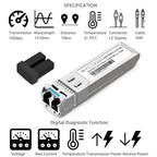 OPSTRAN 10GBASE-LR SFP+ Optical Transceiver Module Compatible with Ubiquiti Unifi UF-SM-10G 10G SFP+ LR 1310nm 10km DDM Duplex LC SMF 10 Pack