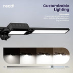 Neatfi LED Desk Lamp, Dimmable Desk Light with 360 SMD LEDs, 30W, CRI 95, Adjustable Color Temperature, Task Lamp for Home, Office, and Workbench (CCT, Black, 41 Inches)