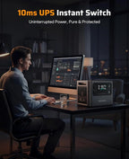 AFERIY P210 Portable Power Station 2400W,2048Wh LiFePO4 Battery Generator with USB-C PD 100W Fast Charging for Emergencies, Power Outages,Home Backup,Camping(Solar Panel Optional)