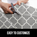 GORILLA GRIP powerGRIP Drawer Shelf and Cabinet Liner, Thick Strong Hold, Non-Adhesive Liners Protect Kitchen Cabinets and Cupboard, Bathroom Drawers, Easy Install, Breathable Mat, 17.5" x30', Gray