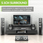 Avantree Orbit Bluetooth 5.0 Audio Transmitter for TV with 5.1 Surround Sound Passthrough Support, Class 1 Long Range, LED Display, Dual Link, 100% TV Compatibility Delivers No Lip sync Delay
