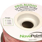 NavePoint 100ft in Wall Audio Speaker Cable Wire CL2 12/2 AWG Gauge 2 Conductor Bulk Clear