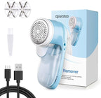 Fabric Shaver, Lint Remover for Clothes, Electric Lint Remover with 3 Replaceable Blades, Removes Fabric Pills, Rechargeable Sweater Defuzzer Pill Remover, Depiller Effectively Remove Pills (Blue)