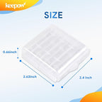 KEEPOW 20 Pcs AA/AAA Battery Storage Case Holder Box, Clear Color