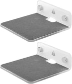 TXEsign Floating Speaker Shelf - Small Wall Mount for Speakers, Webcams, Displays - Acrylic Shelf in Silky White & Transparent