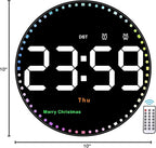 SZELAM Digital Wall Clock,10" Digital Clock Large Display with Remote Control,Adjustable Brightness, Calendar, Temperature, 12/24 H, for Living Room Office Bedroom Elderly Adults