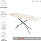 Encasa XO Ironing Board Cover and Pad 54"x15" - 4mm Felt Large Iron Board Cover with Padding - Heat Resistant, Stain-Safe Dye, Non Slip Elastic Bungee Cord Tightening Iron Table Cover Natural