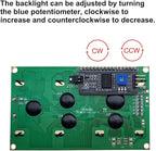 Haldzemo 2004 LCD Screen Display Module 2004A 20x4 Character Serial Blue Backlight DC 5V with IIC/I2C Interface Adapter Board (2 Pack)