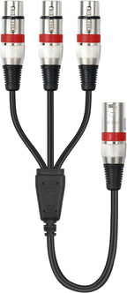 SiYear XLR Splitter Cable 3 Way - 1 XLR Male to 3 Female Patch Y Cable Balanced Microphone Splitter 3 in 1 Cord Audio Adapter (60cm/2FT)