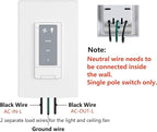 Universal Ceiling Fan Wall Remote Control Kit Replacement for Hampton Bay Hunter Harbor Breeze, 3-Speed Light Dimmer