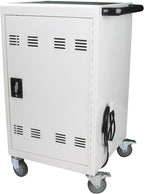 Thetilsy 35 Device Mobile Charging Station for Laptops/Tablets/iPads/Chromebooks,35 Bay Lockable Charging Cabinet with Power Strip for Classroom,School Charging Carts with Casters(White)