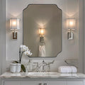ANDY STAR Chrome Bathroom Mirror, 24x32 Inch Polished Chrome Rectangle Mirror, Scalloped Bathroom Mirror with Stainless Steel Metal Frame, Thin Frame Deep 1’’