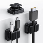 Lamicall Cord Organizer Spring Clip Holder - [1 Small Clip Hold 3 Cords] Desk Cable Management Holder, Adhesive Phone Charger Wire Keeper for Nightstand Office Car, Desk Accessories, 3Pcs