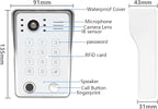 Wired Video Door Phone Kit Apartment Intercom System,10 Inch Touch Screen Monitor(Silver)with 1080P HD Doorbell Camera,Supporting Motion Detecting 5 in 1 Unlcking (1 Doorbell + 3 Monitor)