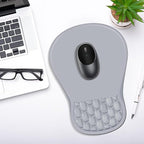 YIWEI Ergonomic Mouse Pad with Wrist Rest - Comfortable Office Mousepad with Memory Foam Wrist Support for Carpal Tunnel Relief, Mouse Pads with Non-Slip Base for Gaming and Home (Light Gray)