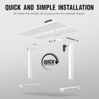 Veken 47.2 Inch Electric Standing Desk, Height Adjustable Sit Stand Up, Wood Desktop, Work Home Office Computer PC Desks, Gaming Writing Study Bedroom Rising Table, Tall Standup Workstation, White