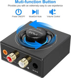 YMOO 2.4GHz Wireless Audio Transmitter and Receiver for TV, 25ms Low Latency, 200Ft Long Range, Wireless Audio Adapter Kit with AUX RCA in/Out for Stereo/Soundbar/Speaker/Amplifier/PC