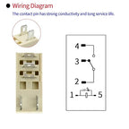6V DC Electromagnetic Power Relay Miniature Coil 8A 8 Pins 2PDT 2NO 2NC with Indicator Light and Socket Base (5 Pin- 12A, DC 6V)